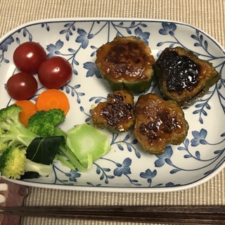 輪切りピーマンの肉詰め☆照り焼き味